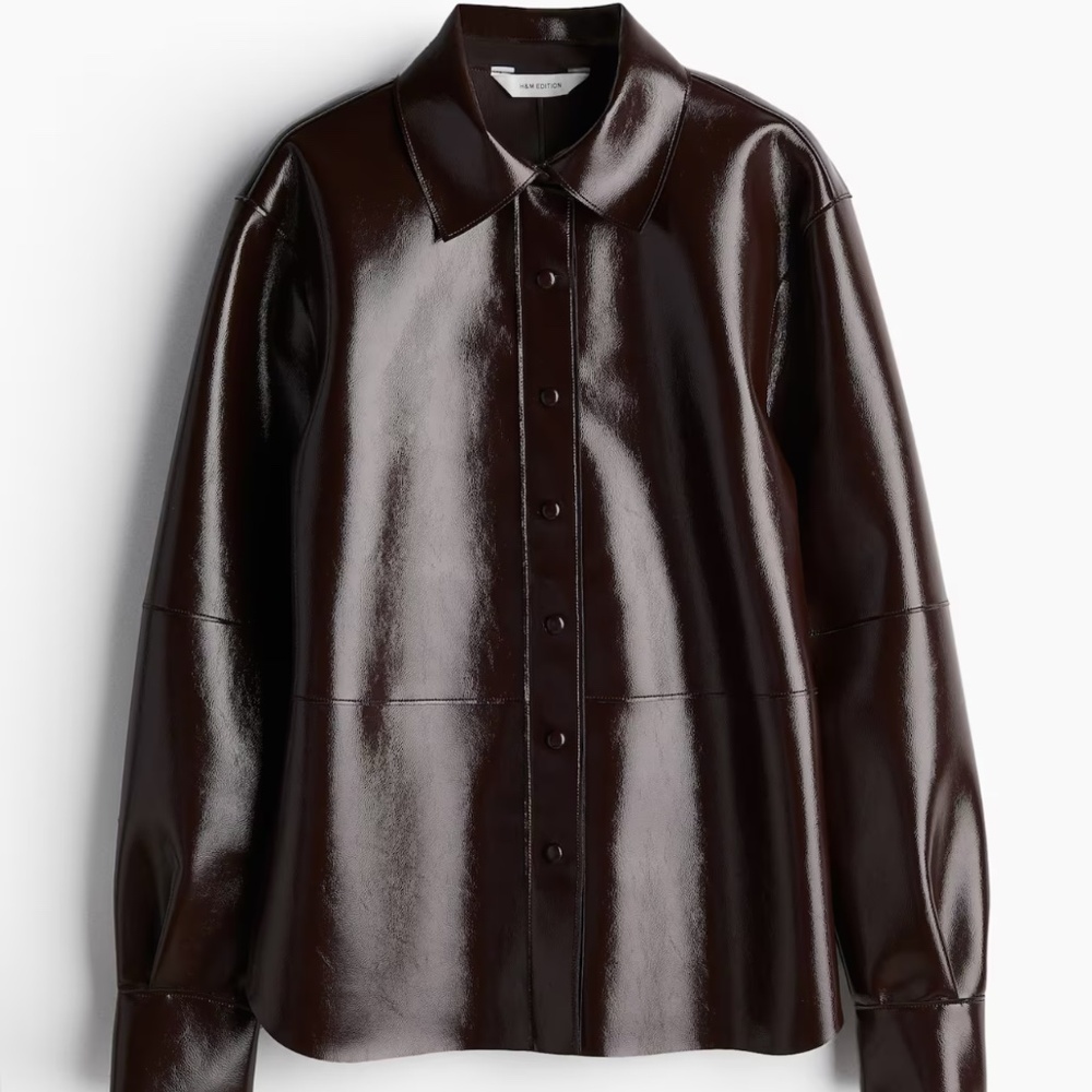 H&M Edition Coated Shirt Burgundy
